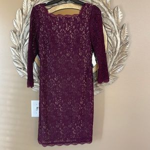 Lace overlay cocktail dress